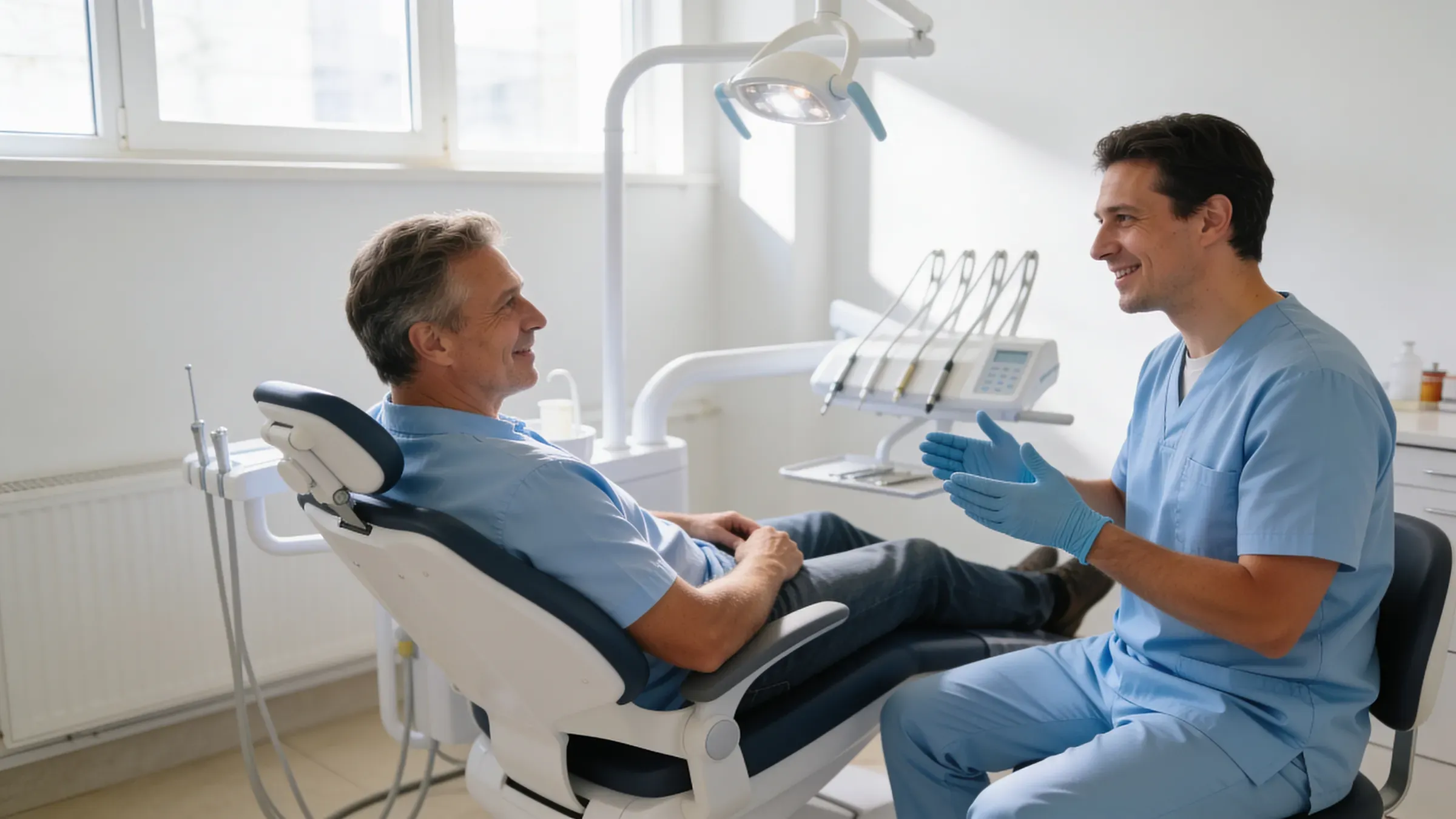 Consultorio dental moderno, luminoso y ordenado