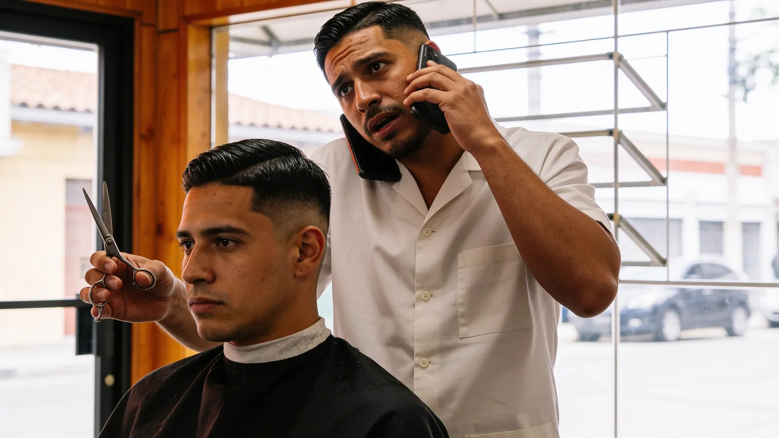 Un día ajetreado en barbería