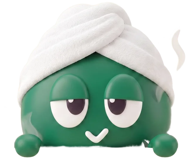 Lista, la asistente de Agenda Lista, de spa, con turbante de toalla y ojitos relajados