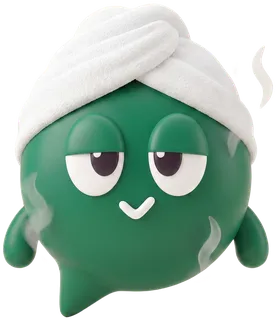 Lista, la asistente de Agenda Lista, de spa, con turbante de toalla y ojitos relajados